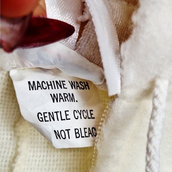 Vintage Quiltex Gnome Hooded Sleeper Fleece Zippie Teddy Bear Bunting Retro - Picture 5 of 13